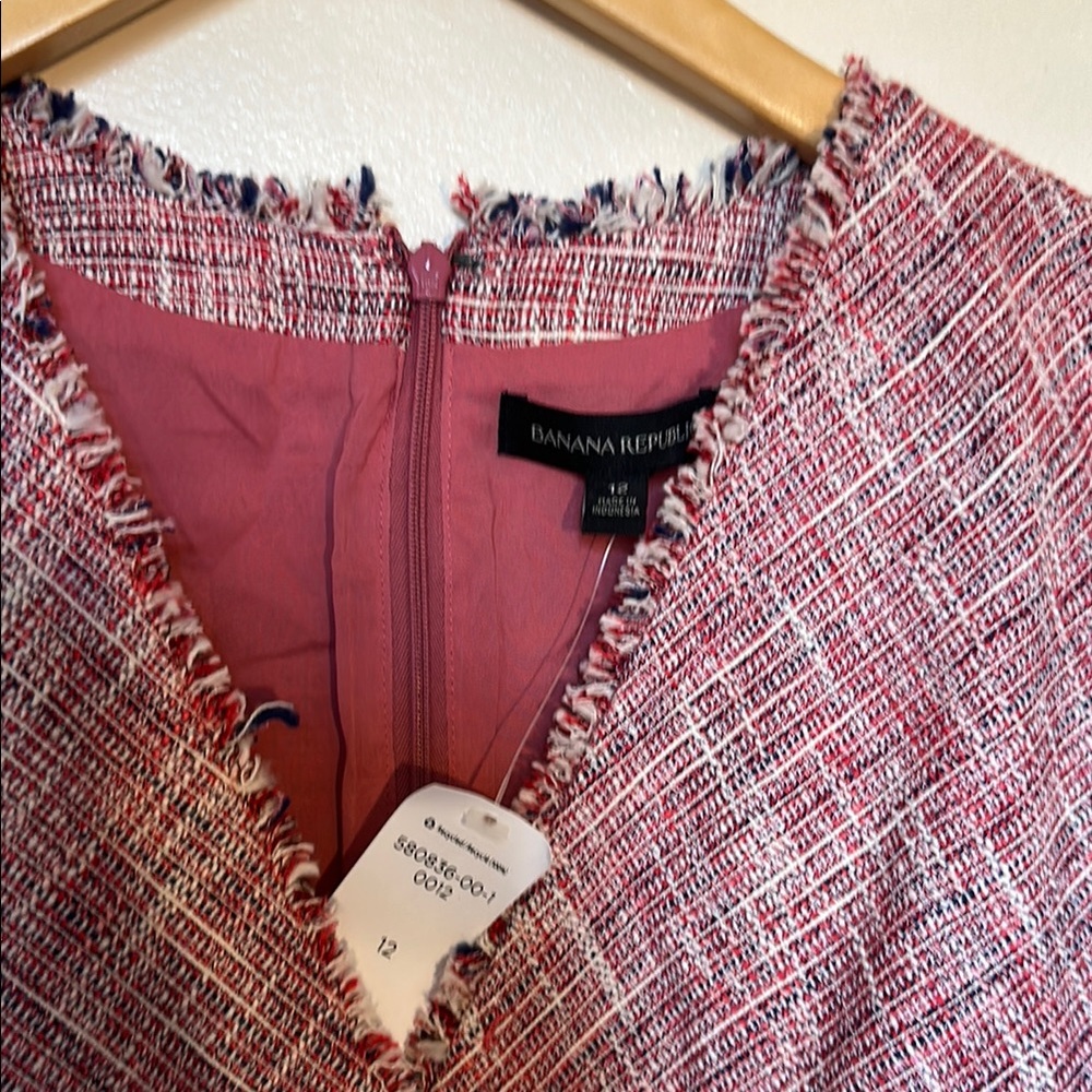 Banana Republic Women's Pink and White Textured Dress